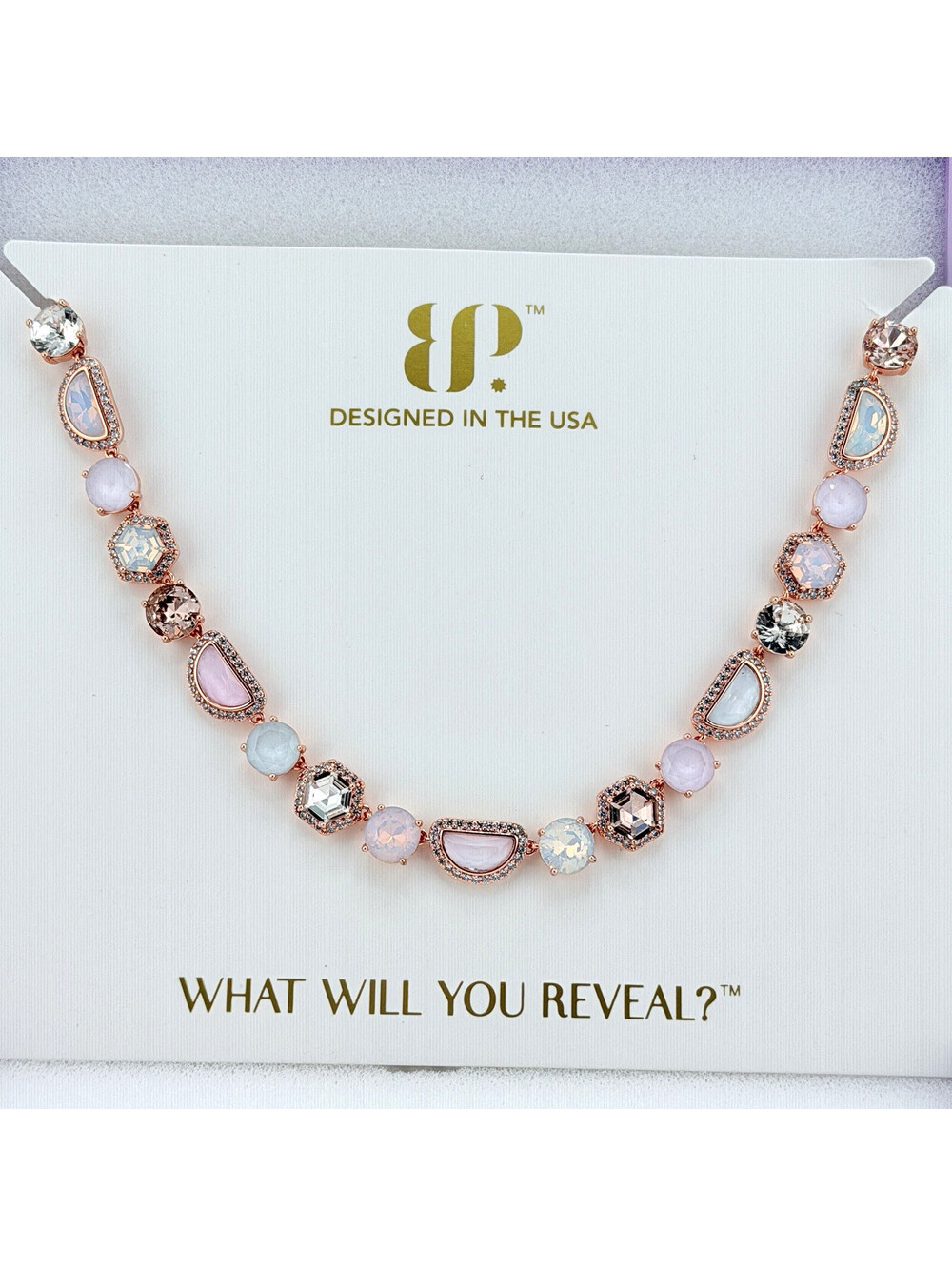 Bomb Party Jewel Candy Necklace "The Trailblazer" Desert Oasis on Rose Gold